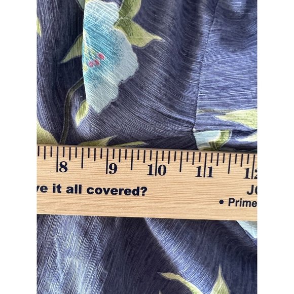 Tommy Bahama Womens Size 6 Cropped Blue Floral Print 100% Silk Pants - Picture 7 of 11